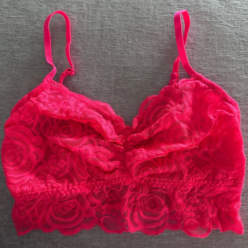 Victoria's Secret PINK Women's Bralette - Lace Floral Design, size small